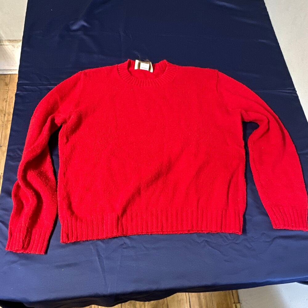 Vtg 70s Sears The Fashion Place Red Crewneck Knit Sweater Mens Medium Retro